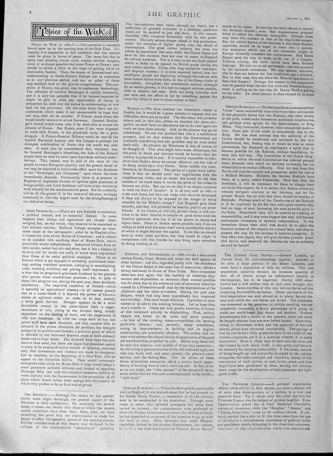 Antique Print *3105 1889 Italian Hospital London Queen'S Square Bloomsbury