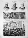 Original Old Antique Print 1889 Theatre India White Ants Phoongyee Burma 19th
