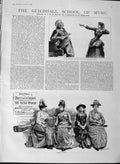 Original Old Antique Print 1889 Guildhall School Music Students Signor Li Calsi