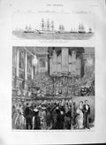 Original Old Antique Print 1889 Slave Trade Ships Africa Chamberlain Birmingham