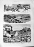 Original Old Antique Print 1889 Transvaal GFields Natal Mining Sheep Train 19th