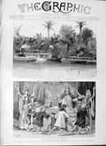 Original Old Antique Print 1889 Sacred Tableaux Croydon Hall Stanley Emin Pasha