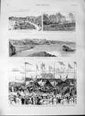 Original Old Antique Print 1889 Queen Biarritz Lord Lansdowne Bombay Appolo 19th