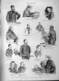 Original Old Antique Print 1889 Parnell Commission Royal Courts Justice Powell