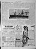 Original Old Antique Print 1889 Ship Cunard S.S Etruria Beechams Advertisem 19th
