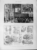 Old Antique Print 1889 English Man China Boulanger Election Paris Polling 19th