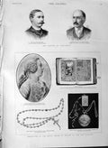 Original Old Antique Print 1889 Prince Edward Book Hours Shaw-Stewart Colomb