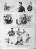 Original Old Antique Print 1889 Parnell Commission Royal Courts Justice Molloy