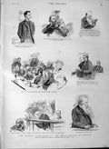 Original Old Antique Print 1889 Parnell Commission Royalcourts Justice Pigott