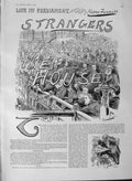 Old Antique Print 1889 Scenes Parliament Strangers In The House Furniss 19th