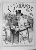 Original Old Antique Print 1889 Advertisement Cadbury'S Cocoa Drink Victorian