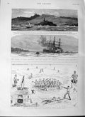Original Old Antique Print 1889 American Baseball Kennington Ship Sultan 19th