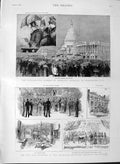 Original Old Antique Print 1889 President Harrison Washington Prince Wales Army