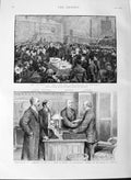 Original Old Antique Print 1889 Funeral John Bright Rochdale Smith House 19th
