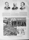 Original Old Antique Print 1889 Sikkim India Ambah Dawnay Chandos Beau Victorian