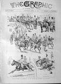 Old Antique Print 1889 Steeplechase Horses Members House Commons Bicester 19th
