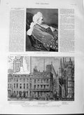 Old Antique Print 1889 Duchess Cambridge Chapel Westminster Shaw Lefevre 19th