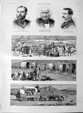 Original Old Antique Print 1889 Transvaal GField Natal Lincoln Chevreul Bowles