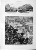 Old Antique Print 1889 English Church Bavaria Charrington Hall Lord Mayor 19th