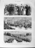 Original Old Antique Print 1889 Queen Wolferton Station Prince Wales Sand 19th
