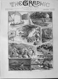 Original Old Antique Print 1889 British Ships Japanese Waters River Picn 19th