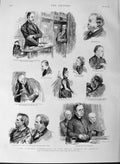 Original Old Antique Print 1889 Parnell Comission Royal Courts Justice Harcourt