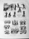 Old Antique Print 1889 Physical Training Army Infantry Drill Signals War 19th