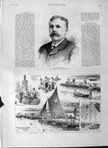 Original Old Antique Print 1889 Georges Berger Bridging Camp Wouldham Victorian