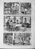 Original Old Antique Print 1889 Plantation Java Chinese Pedlar Javanese Gardens