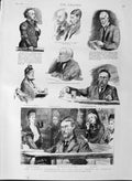 Old Antique Print 1889 Parnell Commission Royal Courts Justice Gladstone 19th