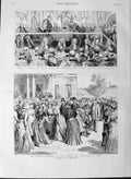 Old Antique Print 1889 Prince George Guildhall Comte Paris Silver Wedding 19th