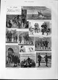 Original Old Antique Print 1889 Illustration Story Police Navy Sailors Sm 19th