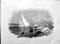 Original Old Antique Print 1889 Lord Dunraven Yacht Valkyrie Race Sport Nore