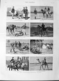 Original Old Antique Print 1889 Australian Mounted Police Camel Horses 19th