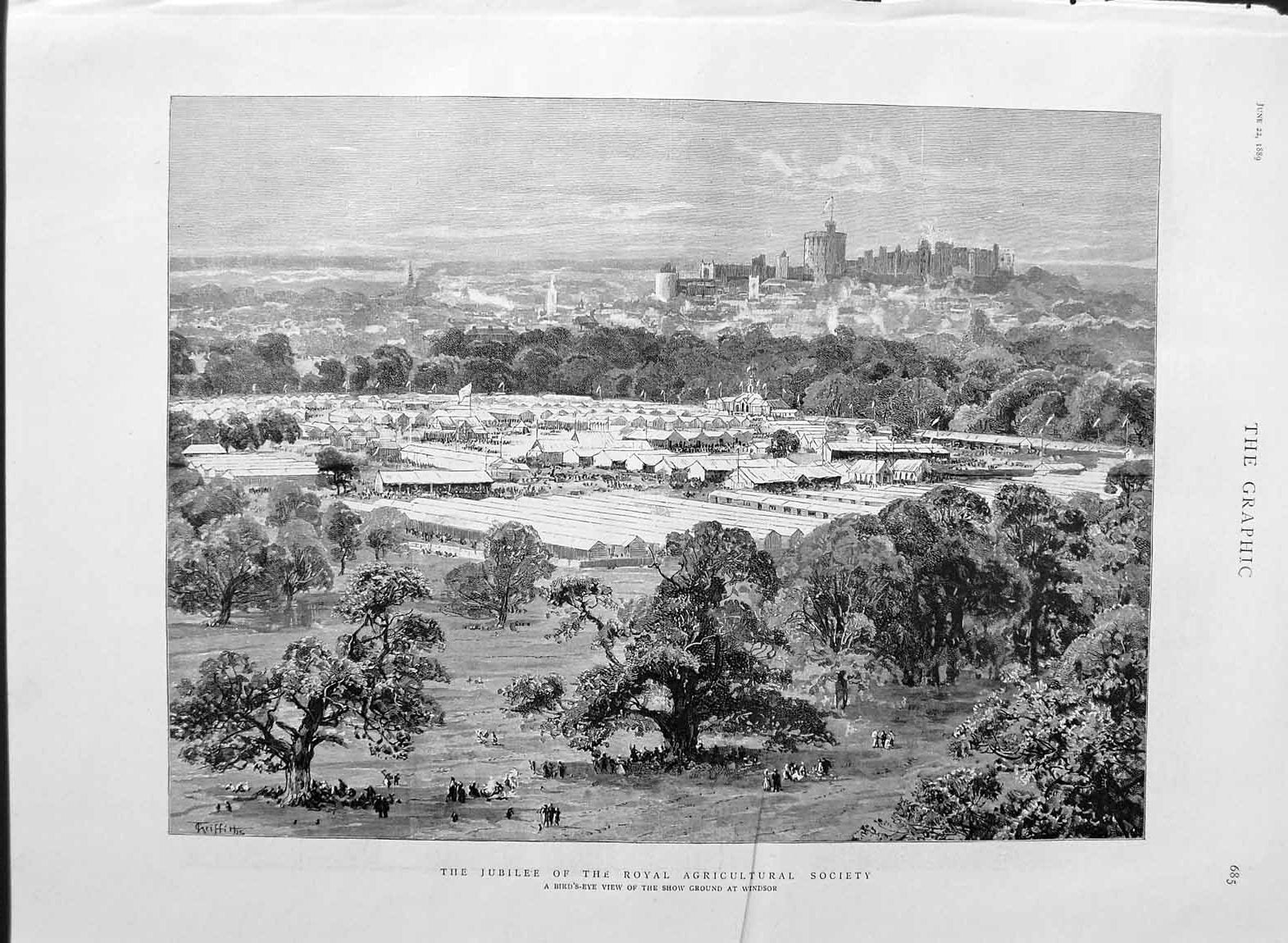 Antique Old Print *3108 1889 Jubilee Royal Agricultural Society Show Windsor