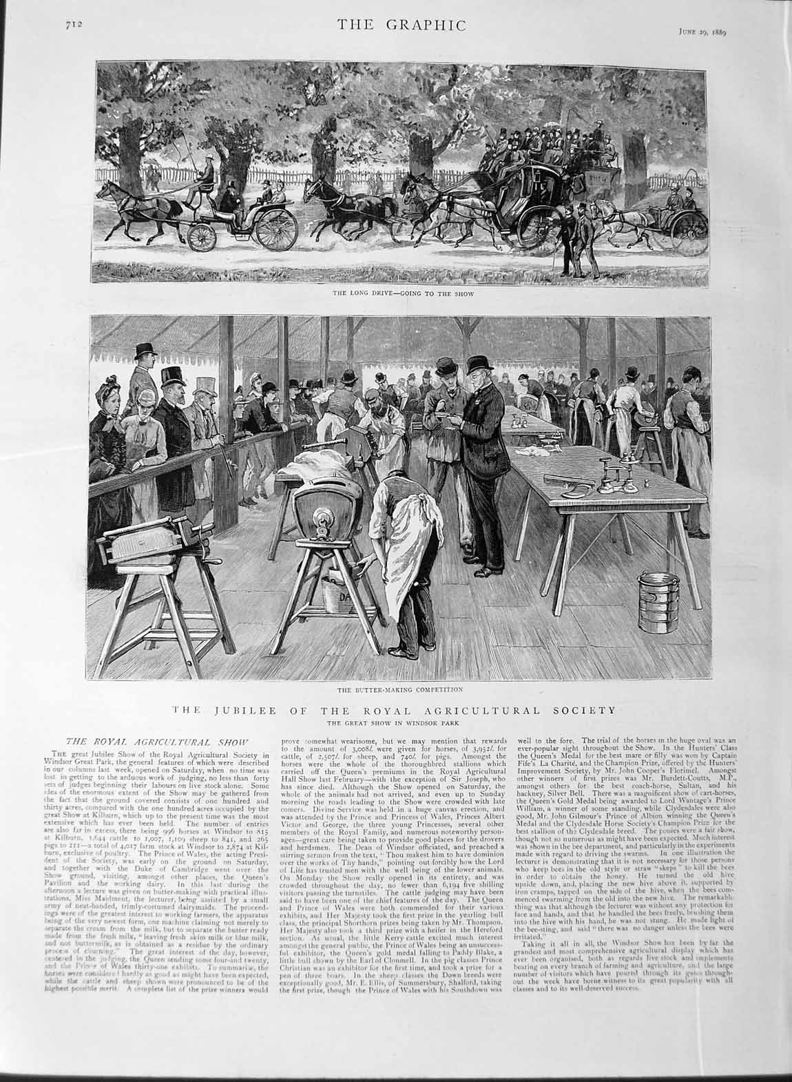 Antique Print Ref.468 1889 Jubilee Royal Agricultural Society Windsor Park