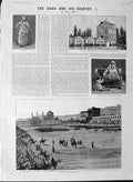 Original Old Antique Print 1889 Shah Isfahan Zil-I-Sultan Teheran Ish Victorian