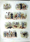 Original Old Antique Print 1889 Colour Scene Capture Heiress Horse Donkey 19th