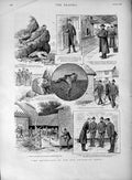 Old Antique Print 1889 Rev. Archibald Jones Adventures Policemen Street 19th