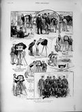 Original Old Antique Print 1889 Photographer Spithead War Ships Navy Officers