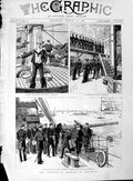 Old Antique Print 1889 Emperor Germany Spithead Ships Conqueror Teutonic 19th