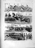 Old Antique Print 1889 Military Steeplechase Horse Racing Jumping Sport 19th