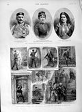 Old Antique Print 1889 Princess Militza Milena Montenegro Prince Nicholas 19th