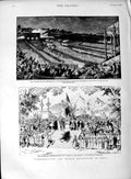 Old Antique Print 1889 French Revolution Paris Champ Des Mars L'Industrie 19th