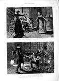 Original Old Antique Print 1889 New Plays London Theatre Haymarket Shaftesbury