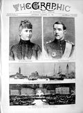 Old Antique Print 1889 Greek Royal Wedding Athens Princess Sophia Sparta 19th