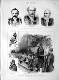 Old Antique Print 1889 Lord Mayor Isaacs Harris Knill Court Woolfe Lewis 19th