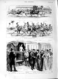 Original Old Antique Print 1889 Prince Wales Egypt Cairo Czarevitch Dragonnis