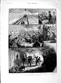 Original Old Antique Print 1889 Strikes Metropolitan Gas Company Works Vauxhall