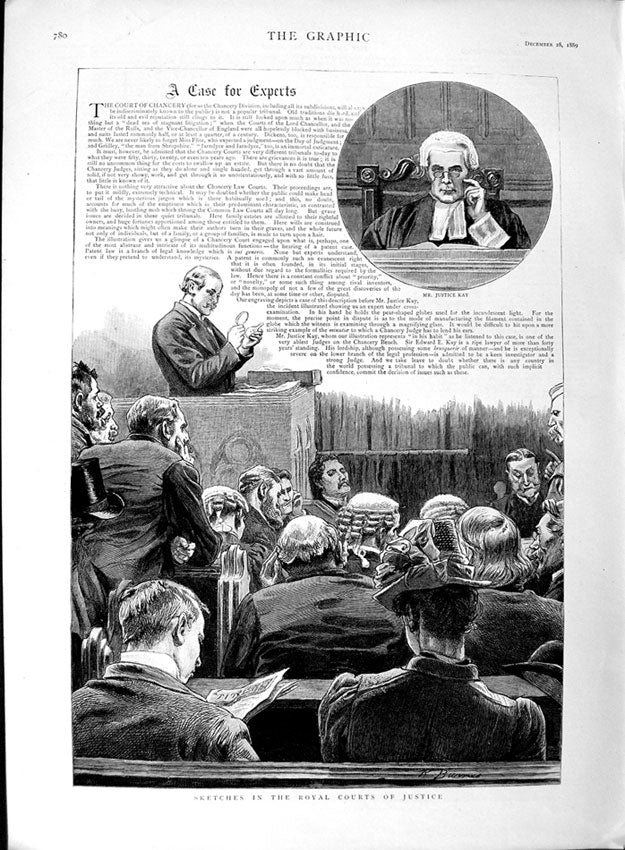 Old Antique Print 1889 Royal Courts Justice Kay Palazzo Venice Browning 19th